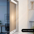 Store enrouleur extérieur pour fenêtres | Brise-vue blanc | Largeur ajustable | Installation sans perçage