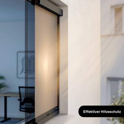 Store enrouleur extérieur sur mesure pour fenêtres | Gris | Installation sans perçage
