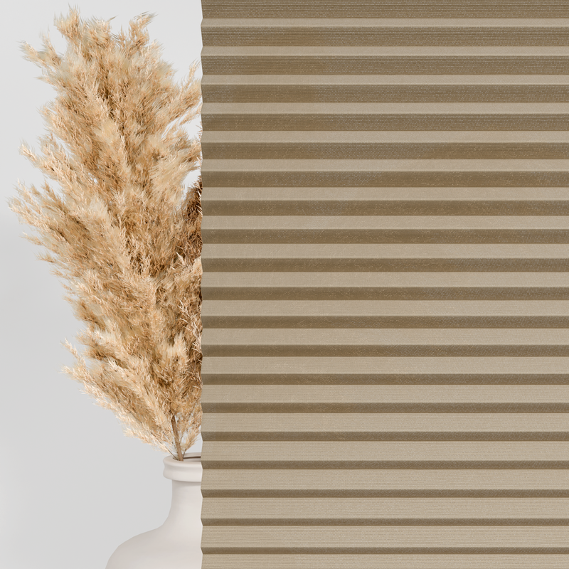 Transparenzbild 10% Stoffmuster Wabenplissee - Sichtschutz und Tageslicht Beige