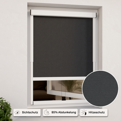 Store enrouleur extérieur pour fenêtres | Brise-vue blanc | Largeur ajustable | Installation sans perçage