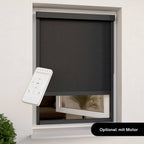 Store enrouleur extérieur pour fenêtres | Brise-vue gris | Largeur ajustable | Installation sans perçage